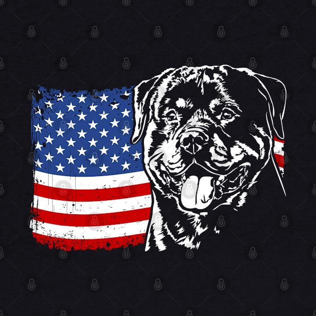 Proud Rottweiler American Flag patriotic Rottie dog by wilsigns